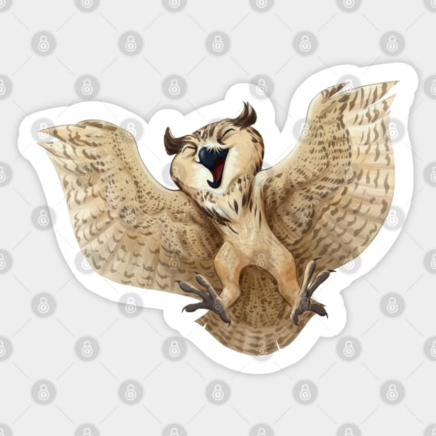 Eurasian eagle-owl Sticker by PaulaBS